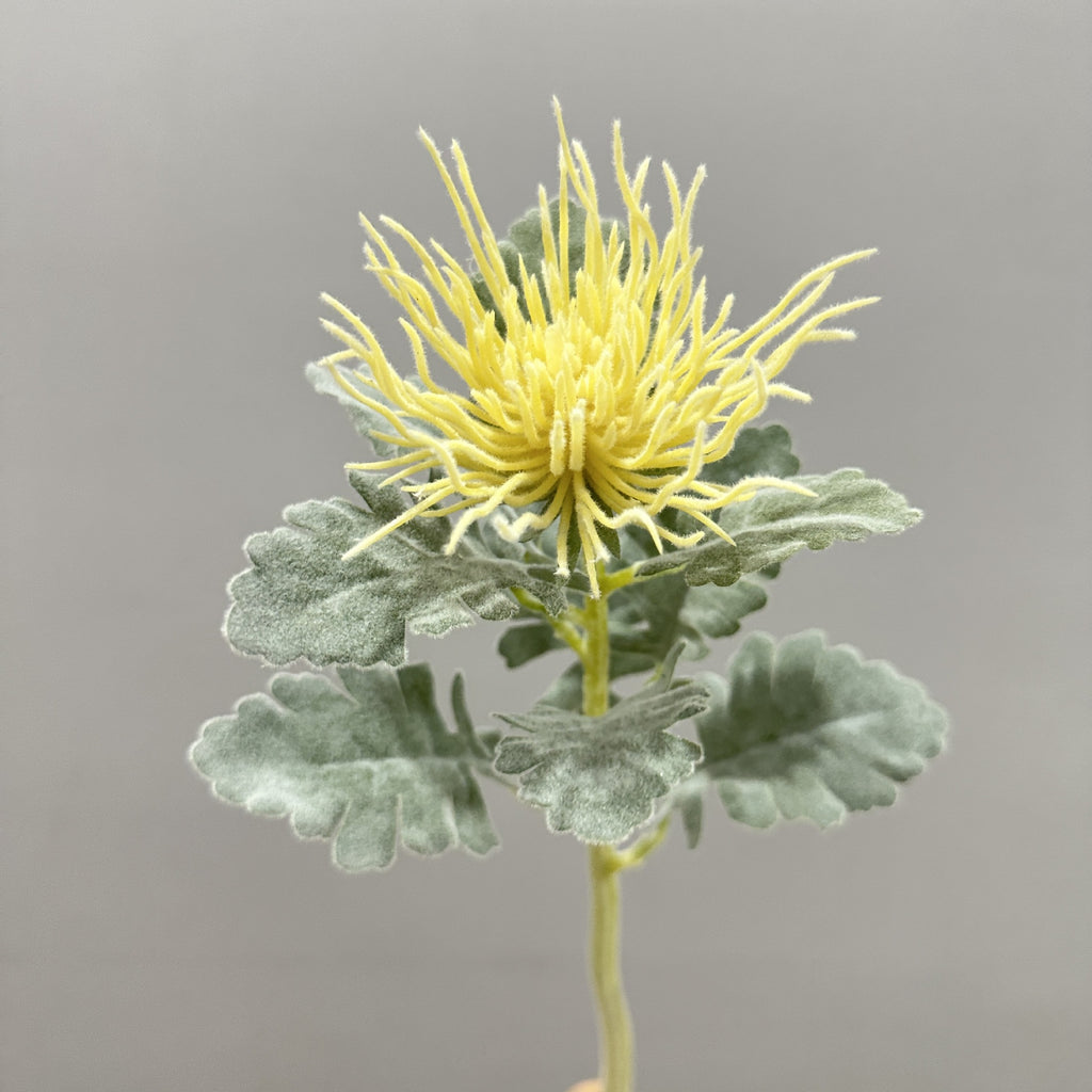 Tige unique d'Eryngium artificiel, 38 cm, en polyester soyeux, idéal pour mariages et décoration intérieure