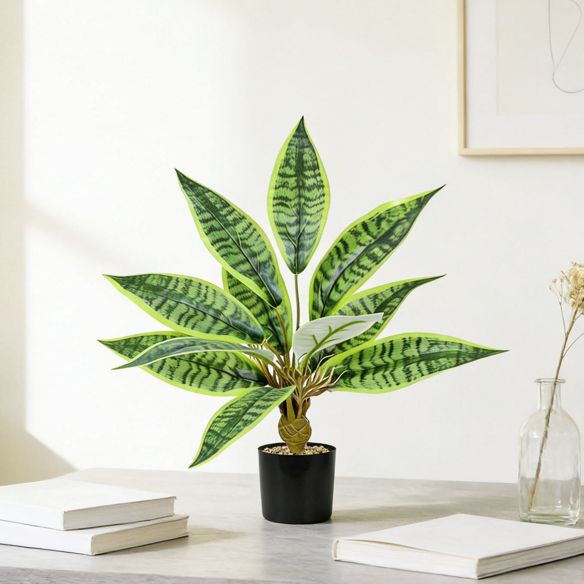 Plante Artificielle Sansevieria, 40 cm, Décoration Intérieure et Extérieure, Style Moderne Nordique