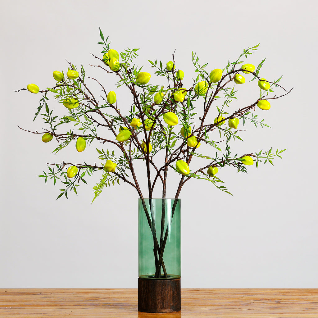 Branche artificielle de carambolier avec fruits, 100 cm, décoration intemporelle pour maison, mariage, commerce
