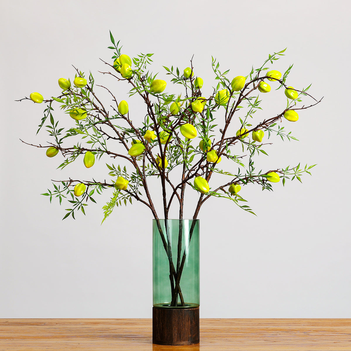 Branche artificielle de carambolier avec fruits, 100 cm, décoration intemporelle pour maison, mariage, commerce