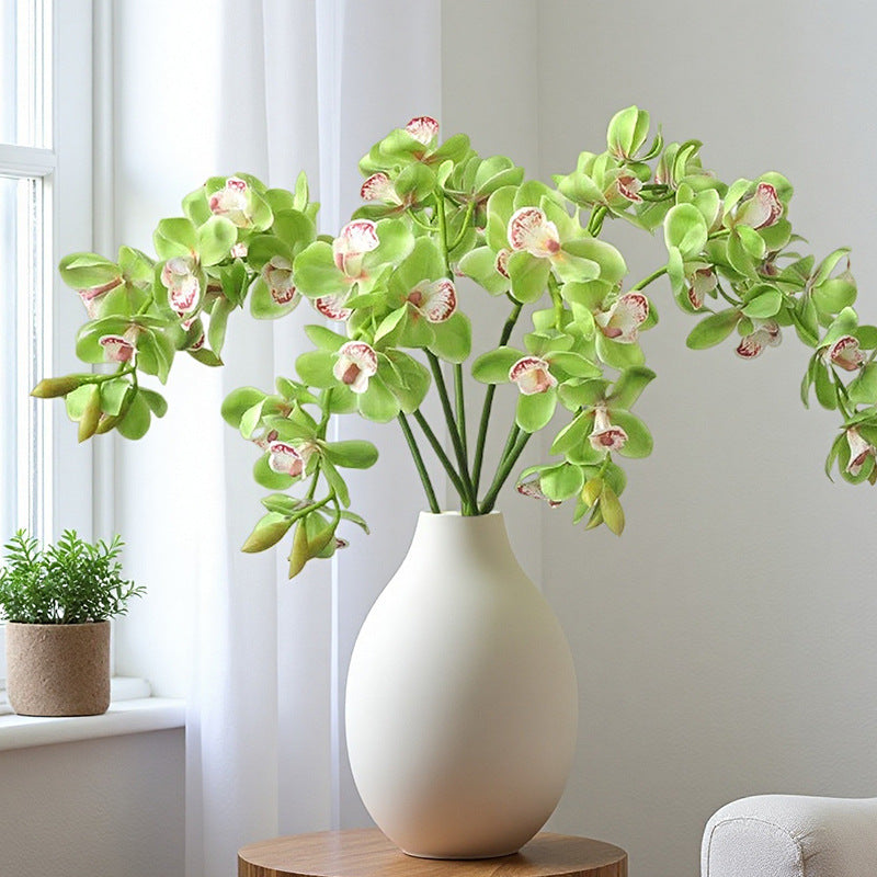 Orchidée papillon artificielle, tige unique avec 8 fleurs, 69 cm, décoration intérieure élégante