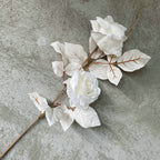 Rose artificielle Alice, tige unique avec 2 fleurs, 80 cm, tissu soyeux, décoration de mariage et maison