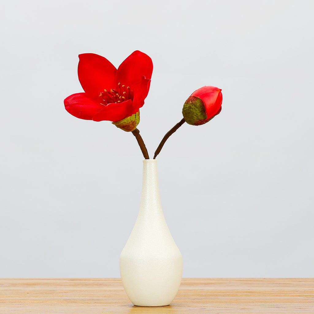 Fleur artificielle en tissu soyeux, branche de kapokier, 36 cm, 2 fleurs, décoration élégante pour mariage, maison ou commerce