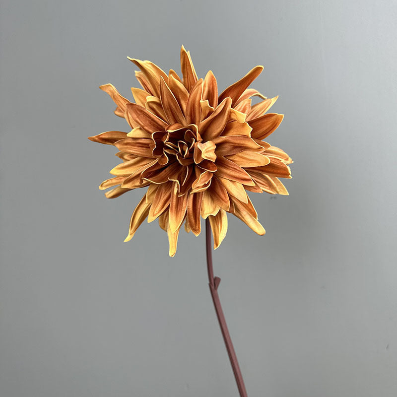 Fleur artificielle en PU, tige unique chrysanthème, 62 cm de haut, tête de 20 cm, décoration intérieure élégante, mariage & maison