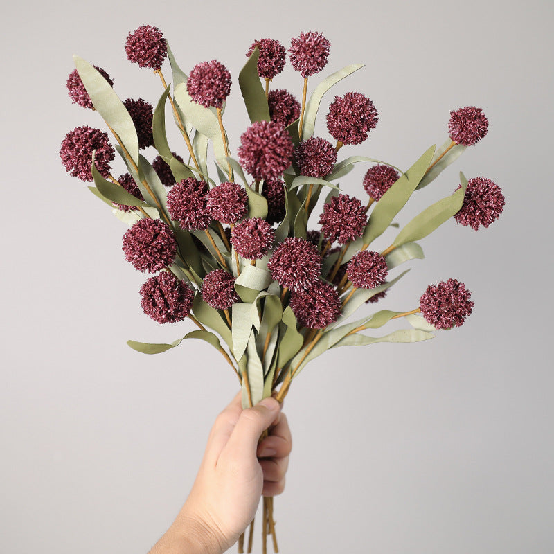 Fleurs artificielles rétro Chrysanthème pompon, bouquet de 6 têtes de 4 cm, 42 cm de haut, soie polyester, décoration d'intérieur et mariage