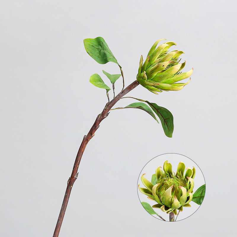 Fleur artificielle haut de gamme Protéa royale d'Afrique du Sud, tige unique de 63 cm, décoration intérieure et mariage