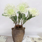 Fleur artificielle chrysanthème vert, tige unique de 58 cm, décoration intérieure style campagne
