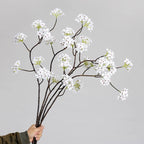 Bouquet artificiel de poirier en fleurs, 6 têtes, 92 cm, soie, décoration élégante pour mariage, terrasse, intérieur