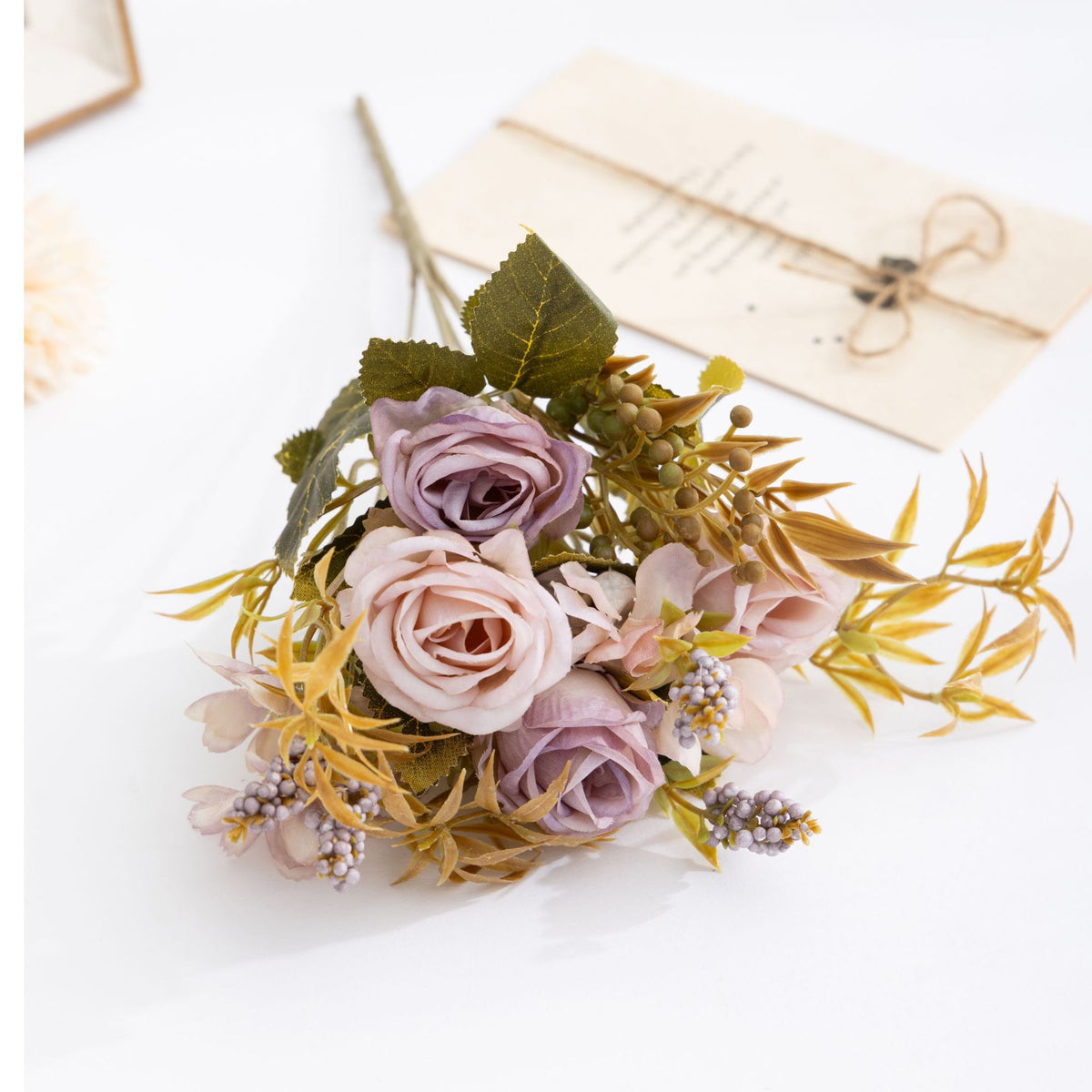 Bouquet de Roses Artificielles en Soie, 35 cm, Décoration d'Intérieur, Mariage, Événements, Cadeau