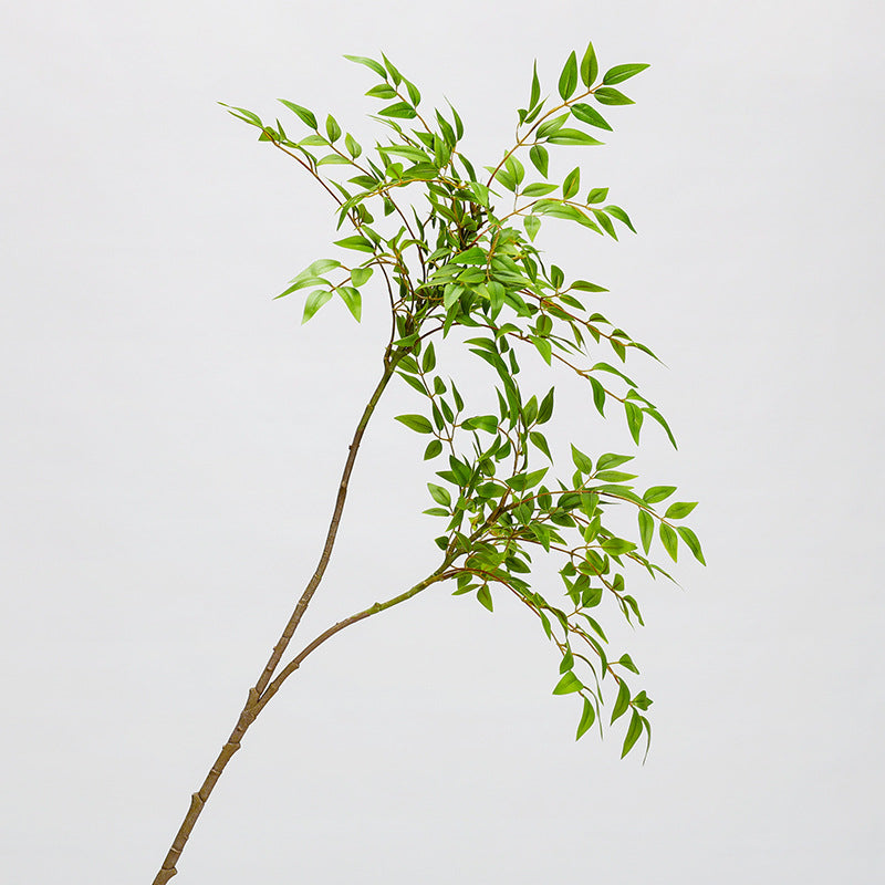 Branche de Nandina Simulée, 110 cm, Tissu Velours, Décoration Intérieure Élégante