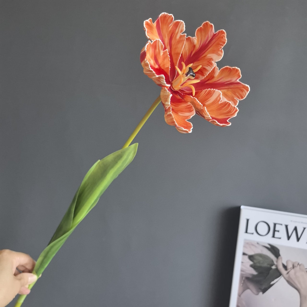 Tulipe artificielle en latex, tige unique, 68 cm, décoration intérieure/extérieure, mariage, événements