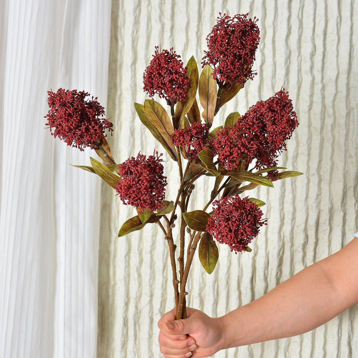Tige unique d'arum antique en plastique, 3 fleurs, 58 cm, décoration int/ext pour mariage, commerce, maison