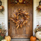 Couronne d'eucalyptus et baies d'automne, 45 cm, décoration murale ou porte, intérieur/extérieur