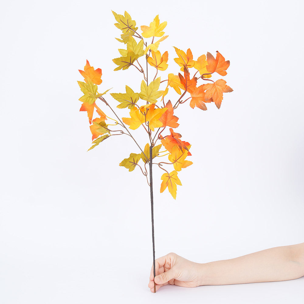 Bouquet de feuilles d'érable artificielles miniatures, 3 branches, 58 cm, décoration d'intérieur élégante, style campagne chic