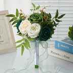 Bouquet de roses artificielles, 7 fleurs, 29 cm, idéal pour mariages et décoration intérieure