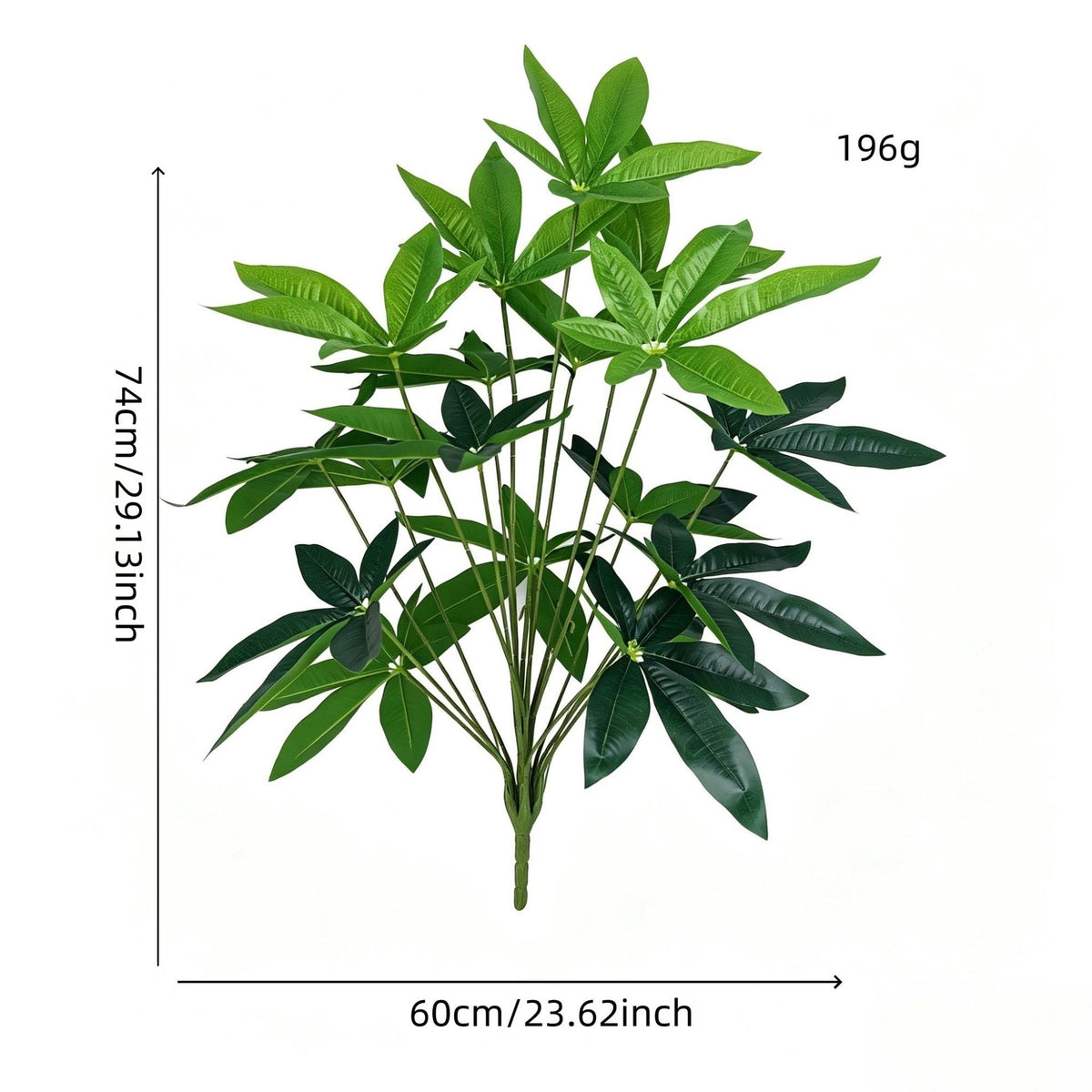Plante artificielle feuilles de fortune, 18 tiges, 74 cm, décoration intérieure élégante, style rétro français