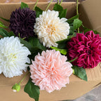 Fleurs artificielles Dahlias et Marguerites, 66 cm, tissu soyeux, décoration intérieure, chic et élégant