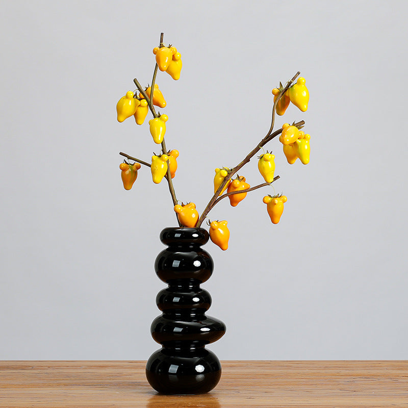 Tige unique de fruits décoratifs, 10 fruits miniatures, style champêtre, 66 cm, idéal pour décoration intérieure