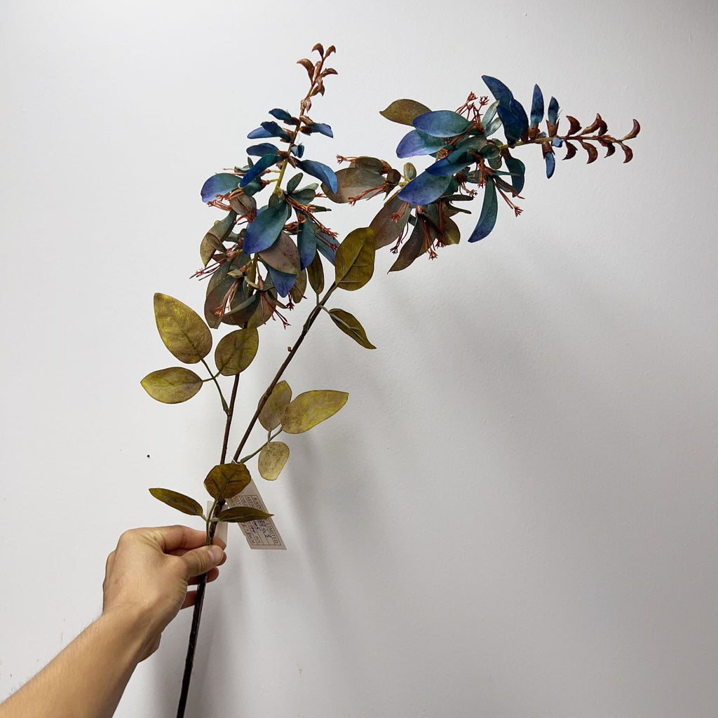 Fleur artificielle en tige unique, corail vert, feuilles d'eucalyptus, 83 cm, décoration intérieure et extérieure