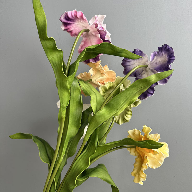 Fleur artificielle Iris en PU, tige unique de 64 cm, décoration élégante pour mariage, maison et extérieur