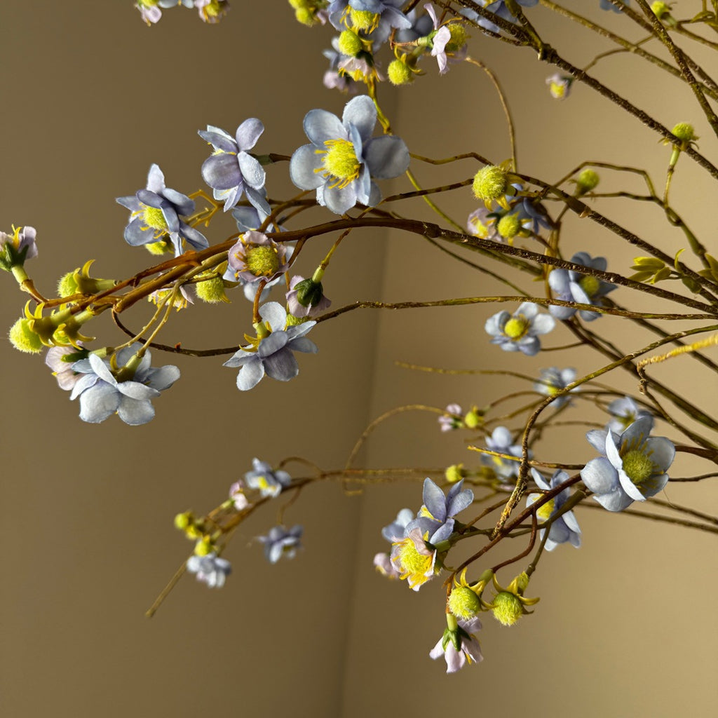 Fleur artificielle de Delphinium et Spirée de perles, 132 cm, tige unique, soie, jaune/bleu/blanc, décoration intérieure/extérieure, mariage, événements