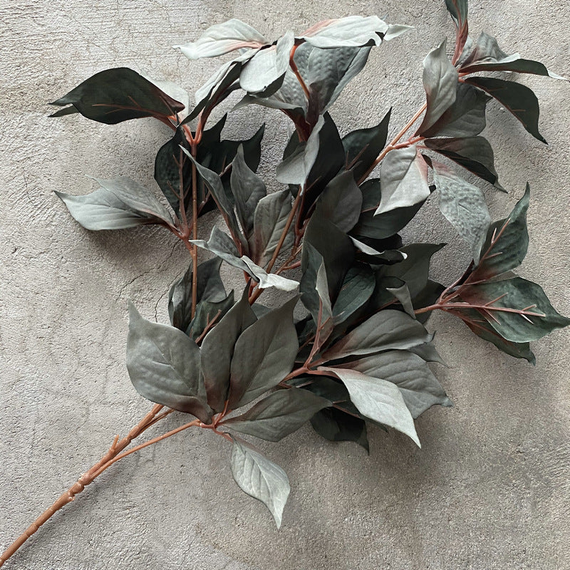 Feuille de Noisetier Artificielle, Tige Unique, 65 Feuilles, 100 cm, Velours, Décoration Élégante pour Mariage et Intérieur