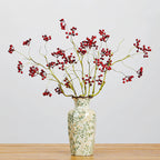 Branche de baies artificielles, 9 baies rouges et houx, décoration intérieure élégante, 70 cm