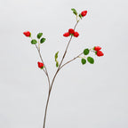 Branche artificielle de fraises, 72 cm, 8 fruits, décoration intérieure élégante