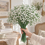 10 tiges de gypsophile artificielle, 27 cm, idéales pour mariages et décoration intérieure