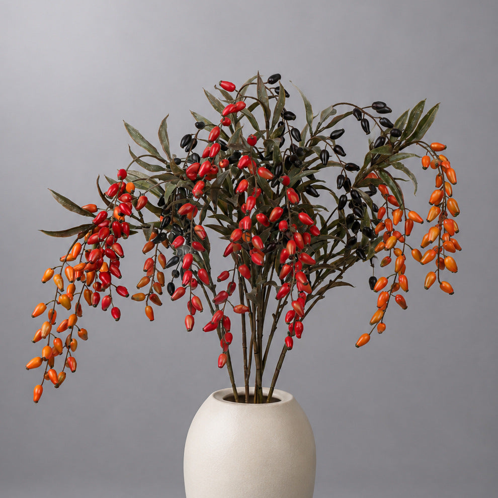 Plante Artificielle de Baies de Goji, 85 cm, Décoration Élégante pour Maison, Mariage ou Espace Commercial
