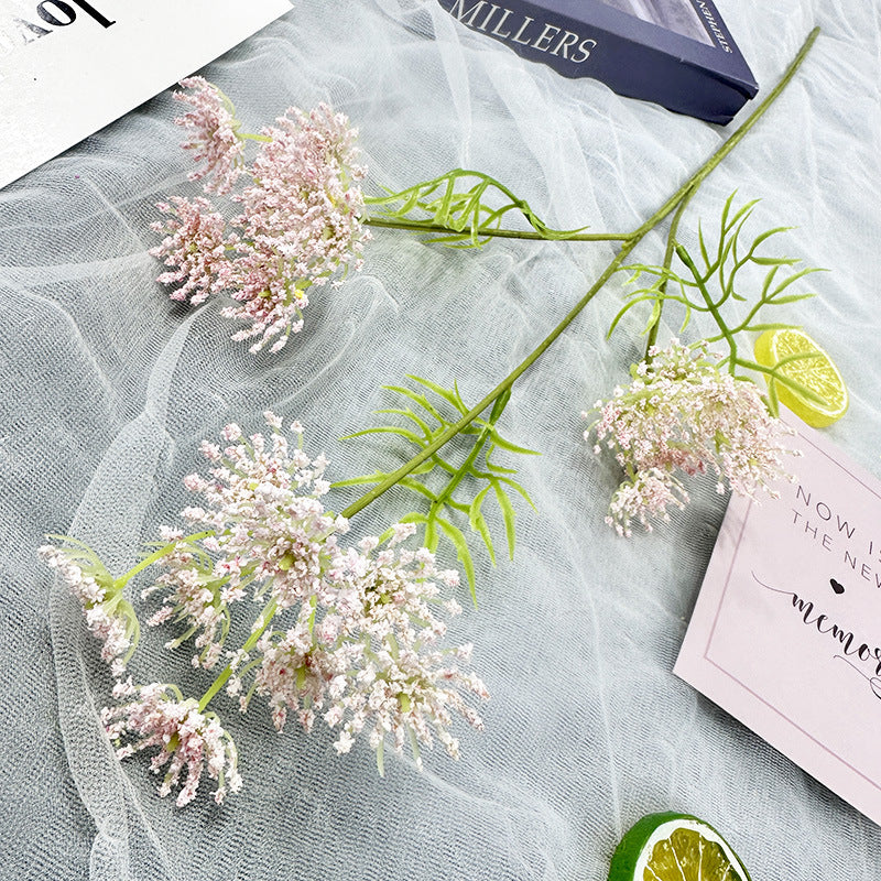Fleur artificielle en dentelle à 3 branches, 24 fleurs par tige, 75 cm, pour décoration de mariage, maison et hôtel