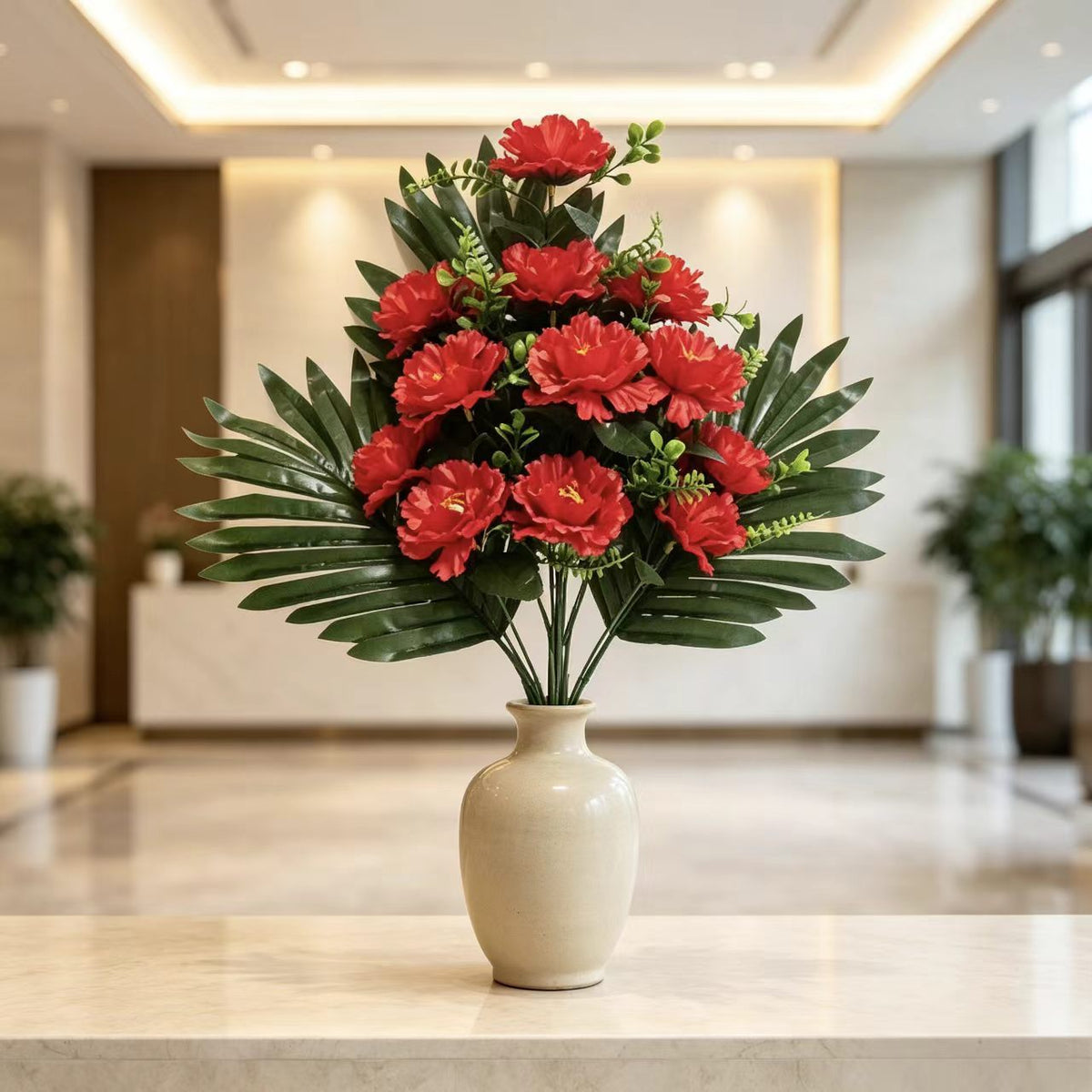 Bouquet de 12 pivoines en soie artificielle, 52 cm, décoration intérieure pour mariage, maison ou hôtel