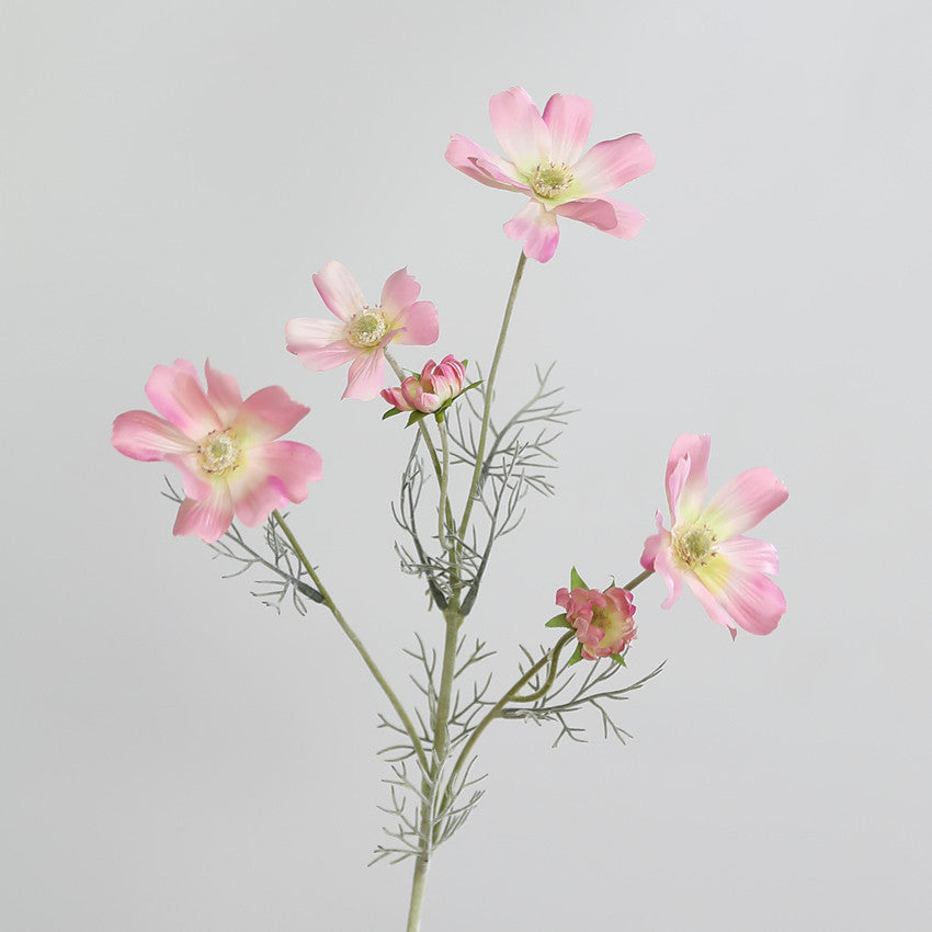 Fleurs artificielles Cosmos, bouquet de 6 tiges en soie polyester, 60 cm, décoration intérieure élégante