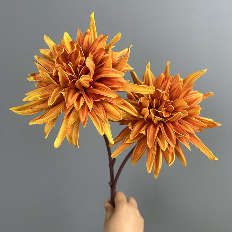 Fleur artificielle en PU, tige unique chrysanthème, 62 cm de haut, tête de 20 cm, décoration intérieure élégante, mariage & maison