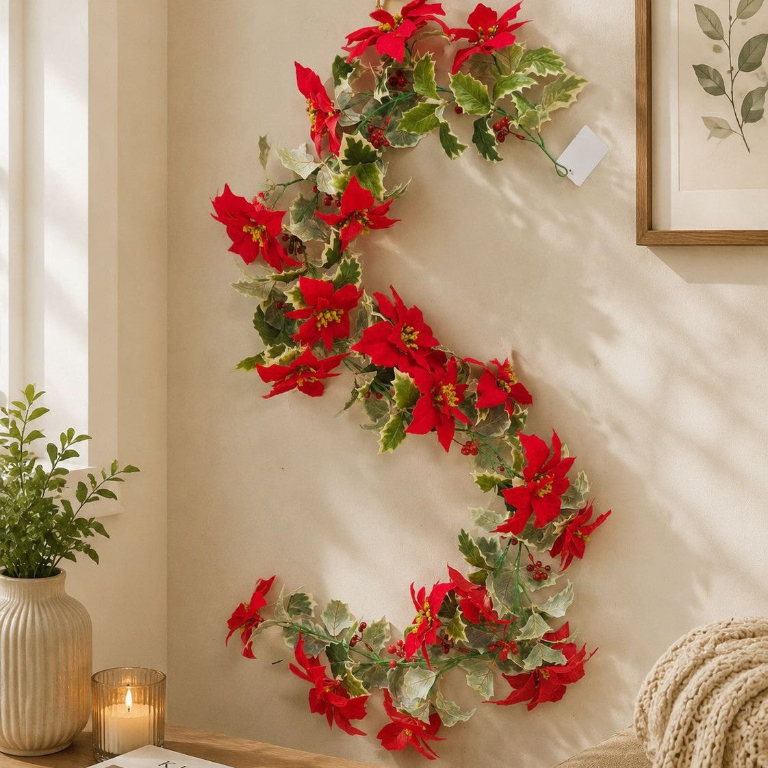 Lierre Artificiel, Décoration Murale en Plastique PVC, 60 cm, pour Mariage, Fêtes, Intérieur