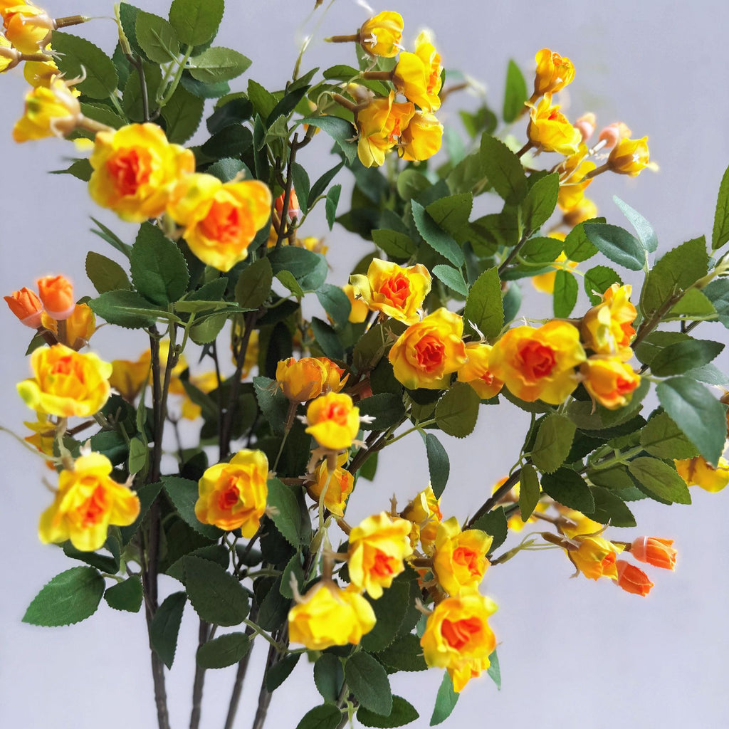 Bouquet de roses miniatures artificielles en soie, 18 fleurs, 64 cm, décoration élégante salon table mariage