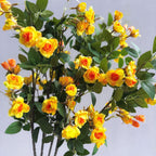 Bouquet de roses miniatures artificielles en soie, 18 fleurs, 64 cm, décoration élégante salon table mariage