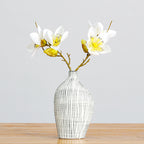 Fleur artificielle en coton d'Argentine, tige unique avec 4 fleurs, 42 cm, tissu soyeux, décoration intérieure