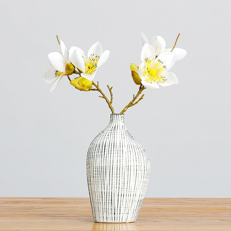 Fleur artificielle en coton d'Argentine, tige unique avec 4 fleurs, 42 cm, tissu soyeux, décoration intérieure
