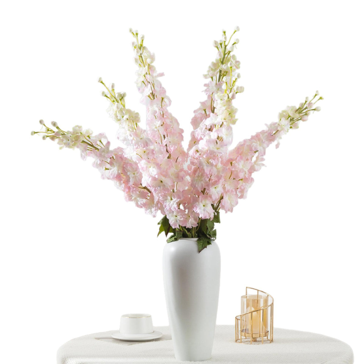Fleur artificielle Delphinium, 115 cm, style moderne, tissu en polyester, idéal pour mariages et décoration intérieure