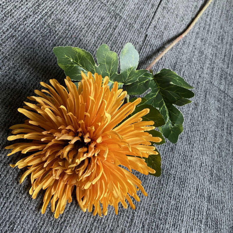 Fleur artificielle Chrysanthème Griffe de Dragon à tige unique, 73 cm, soie polyester, décoration intérieure et mariage