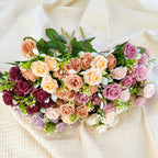 Bouquet de 15 roses artificielles en polyester, 30 cm, décoration intérieure et mariage