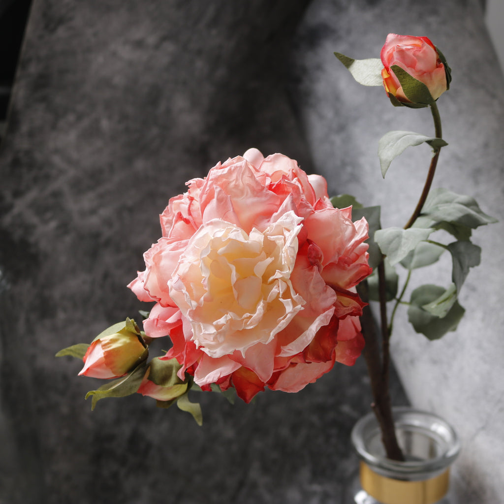 Magnifique pivoine artificielle en soie, bouquet élégant de 62 cm pour mariage, décoration de table et intérieur, style bohème chic