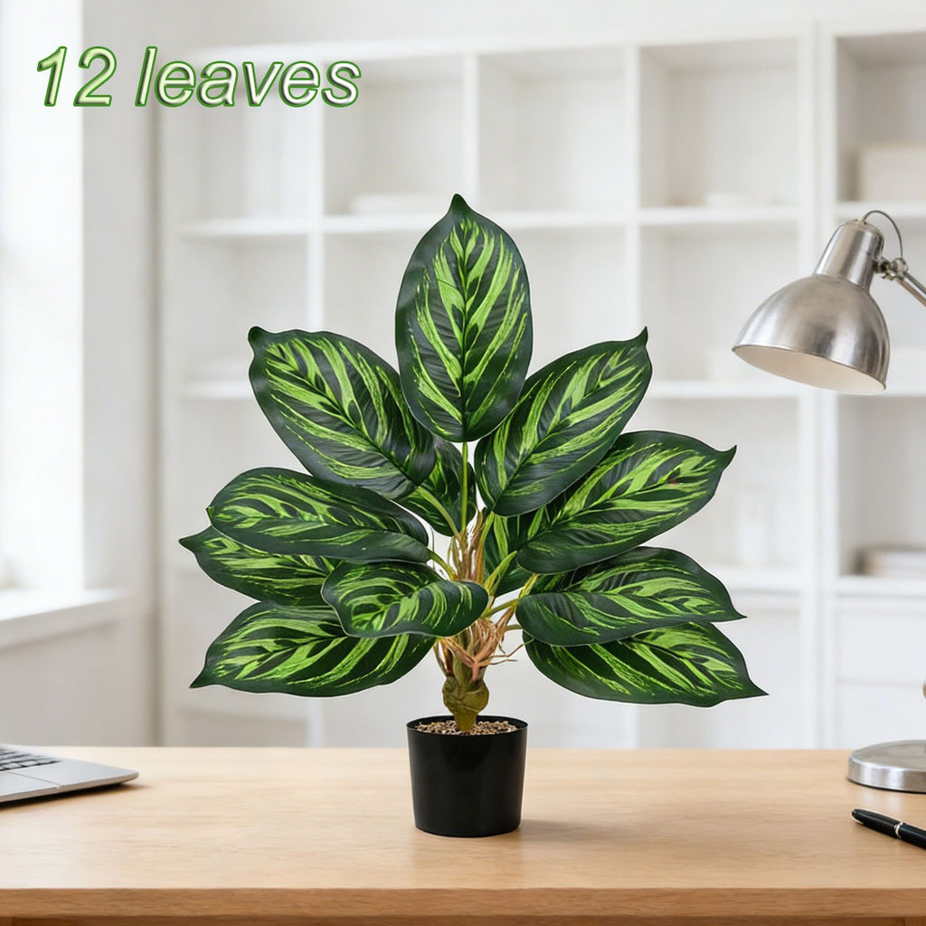 Plante artificielle de Ravenale, 43 cm, 12 feuilles, décoration intérieure et extérieure