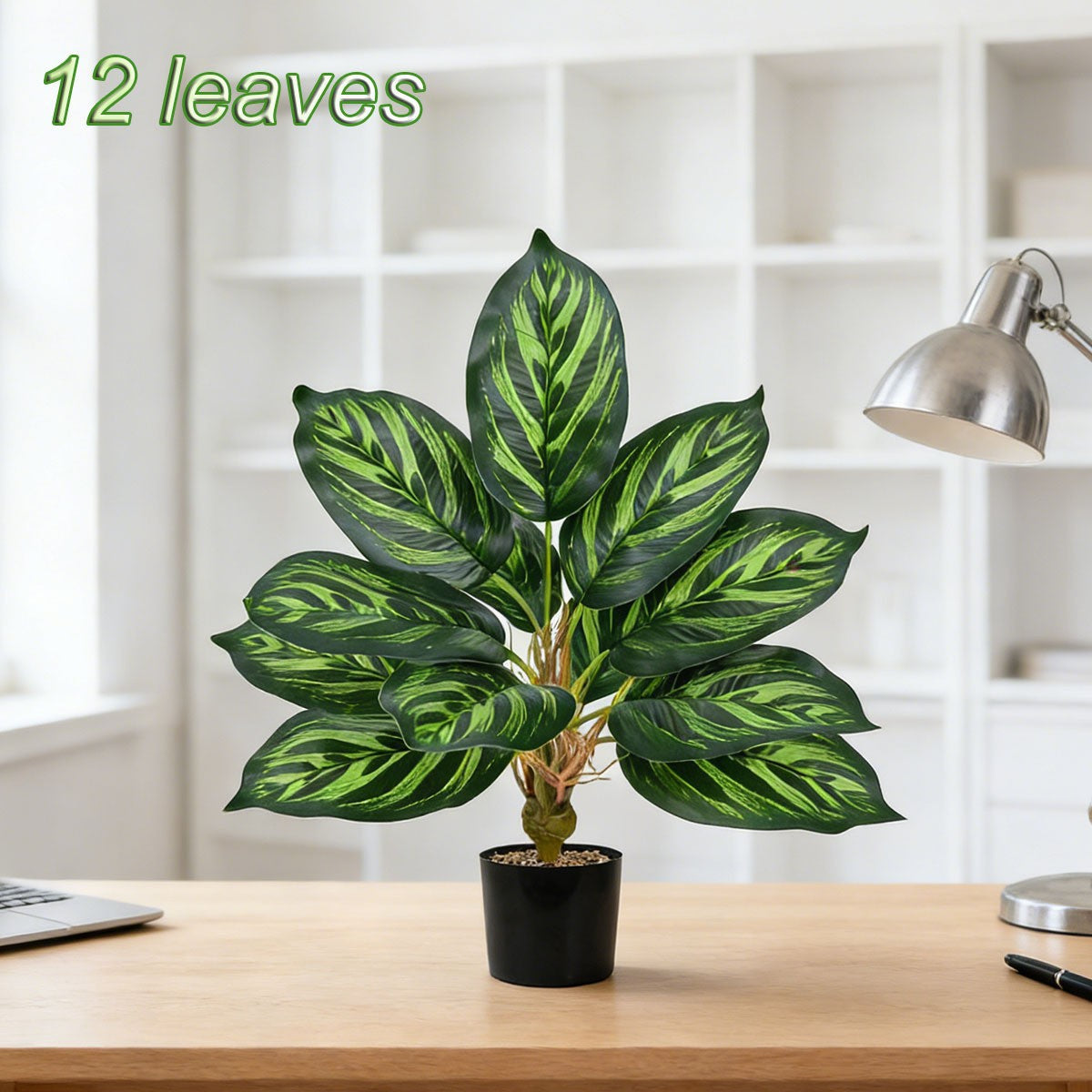 Plante artificielle de Ravenale, 43 cm, 12 feuilles, décoration intérieure et extérieure