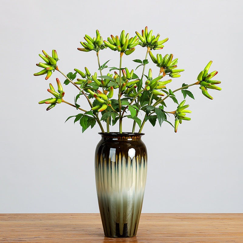 Branche artificielle de piments décoratifs, 69 cm, 32 fruits, intérieur