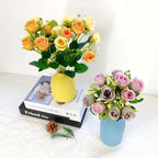 Bouquet de 10 Roses Artificielles en Plastique, 30 cm, Décoration Intérieure Moderne