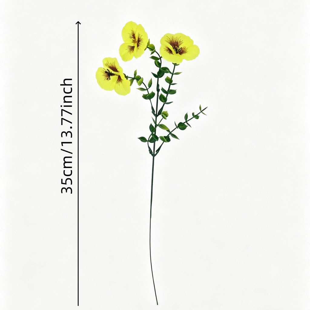 Fleur artificielle Eucalyptus, tige unique avec 3 fleurs, 35 cm, tissu polyester, décoration intérieure élégante