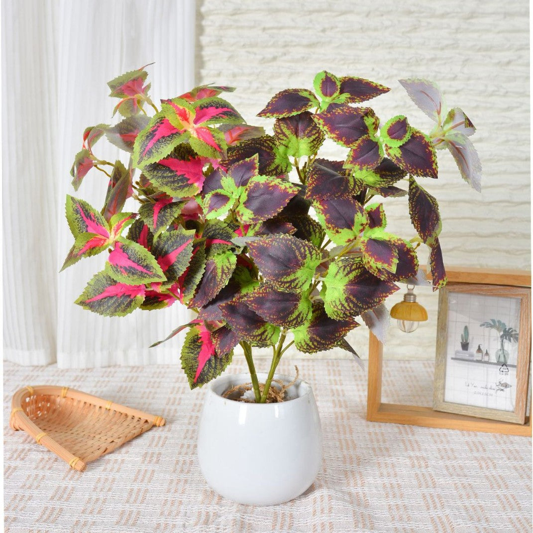 Plante Artificielle Feuillage Coleus, 45 cm, Décoration Intérieure, Style Champêtre et Élégant