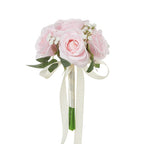 Bouquet de roses et gypsophile artificiel, 27,5 cm, idéal pour les mariages